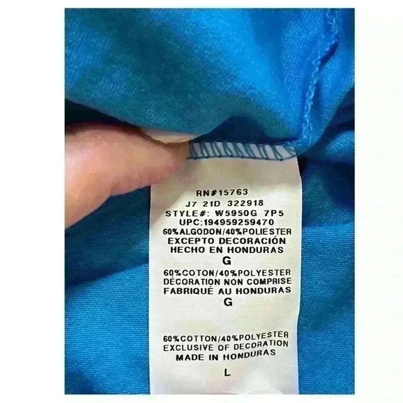 Champion Womens Cropped Graphic-Print T-Shirt Balboa Blue Size M-L - Picture 12 of 12